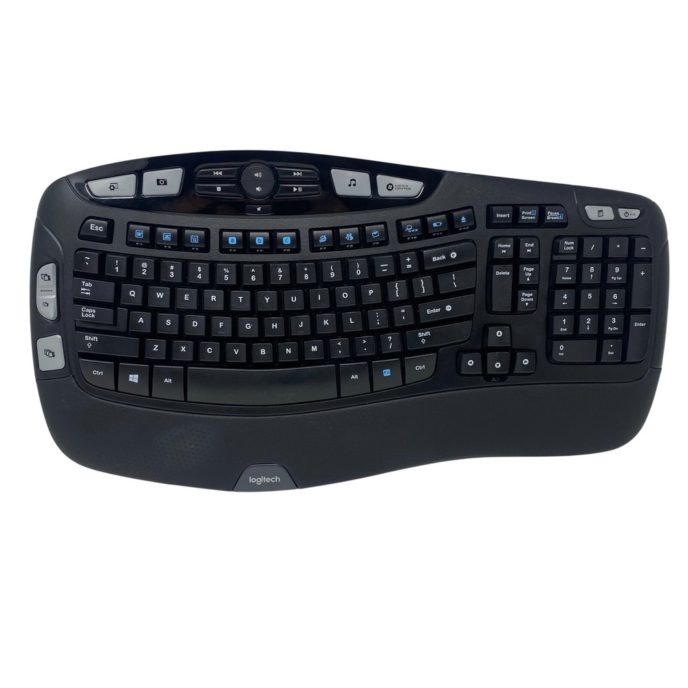 Logitech K350‎ Comfort Wave Wireless Keyboard No Dongle Keyboard - Tested Works!